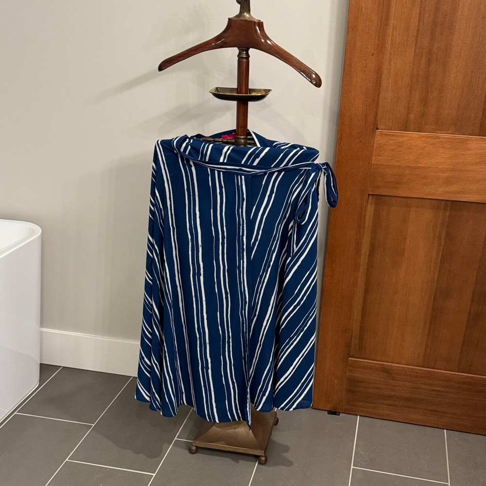 Navy Blue Striped Women's Skirt
